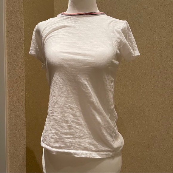 Madewell White Whisper Cotton Ringer Tee - Picture 3 of 7